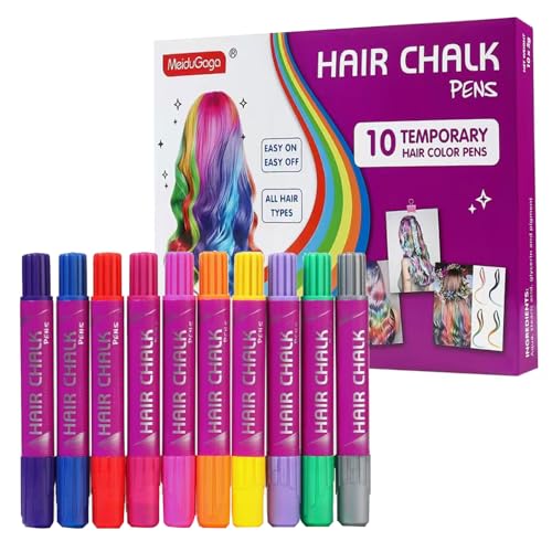 Temporary Hair Color's Chalk Girls Gifts Hair Chalk ,10 Color Temporary Kit Low stimulation Washable Hair Dye Colourful...