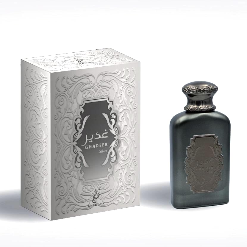 Khadlaj Ghadeer Silver Eau de Parfum Spray for Unisex, 3.4 Ounce - Image 2