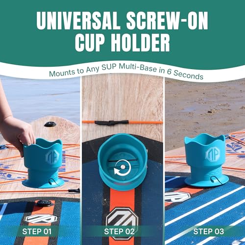 Image of niphean Paddle Board Cup Holder Versatile Paddle Board Accessories | Durable and Stable Drink Holder for SUP /Kayak /Boat Various Container Sizes, Fit Most Large-Sized Water Bottle Holder