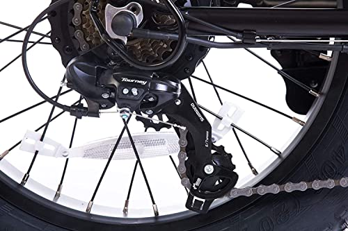 Soumye 48V500W13AH 20" x4.0 Folding Fat Tire Snow E-Bike Mountain Electric Bicycle Beach Cruiser Foldable Bike (Step Over Orange) - Thumbnail 7