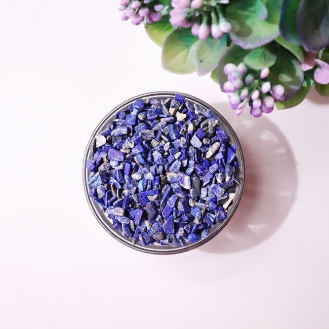 Image of Healing Crystal Chips for Vastu Natural Lapis Lazuli Chips Stone 50 Gm Lapis Lazuli Crystal Stone Chips Dust Raw Rough Stone For Reiki Healing Meditation