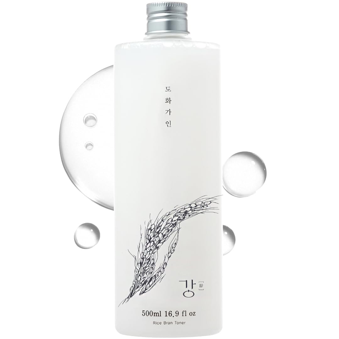 Rice Bran Toner Korean for Face (Tone, Rejuvenate & Moisturize) - Hydrating Vegan with Hyaluronic Acid - Rice Bran Extract (16.9 Fl oz)