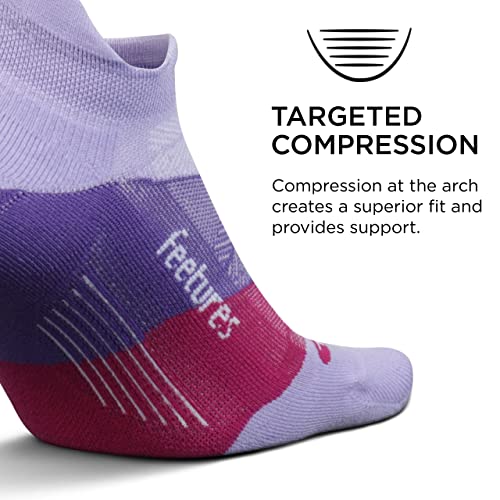 Feetures Elite Ultra Light No Show Tab Solid - Running Socks For Men & Women, Athletic Compression Socks, Moisture Wicking - Small, Lace Up Lavender #TOP1
