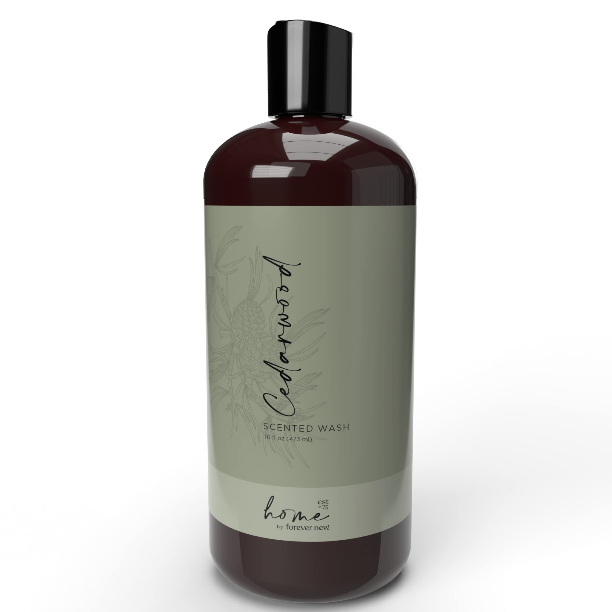 Home by Forever New - Scented Liquid Laundry Detergent, Cedarwood, 16 Fl Oz – Perfect for Washing Towels, Bed Linens, Clothing, and More