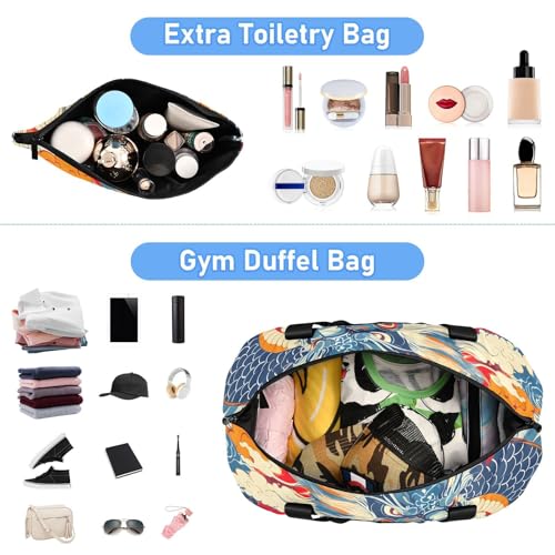 Cloudy Sky Dragon Gym Bag for Women Sport Travel Duffel Bag Shoulder Weekender Overnight Bags with Wet Pocket & Shoe Compartment4