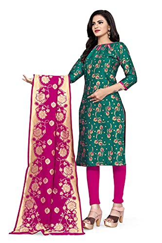 Image of AKHILAM Women's Jacquard Cotton Silk Unstitched Straight Salwar Suit Dress Material (6BNRS5 Parent)