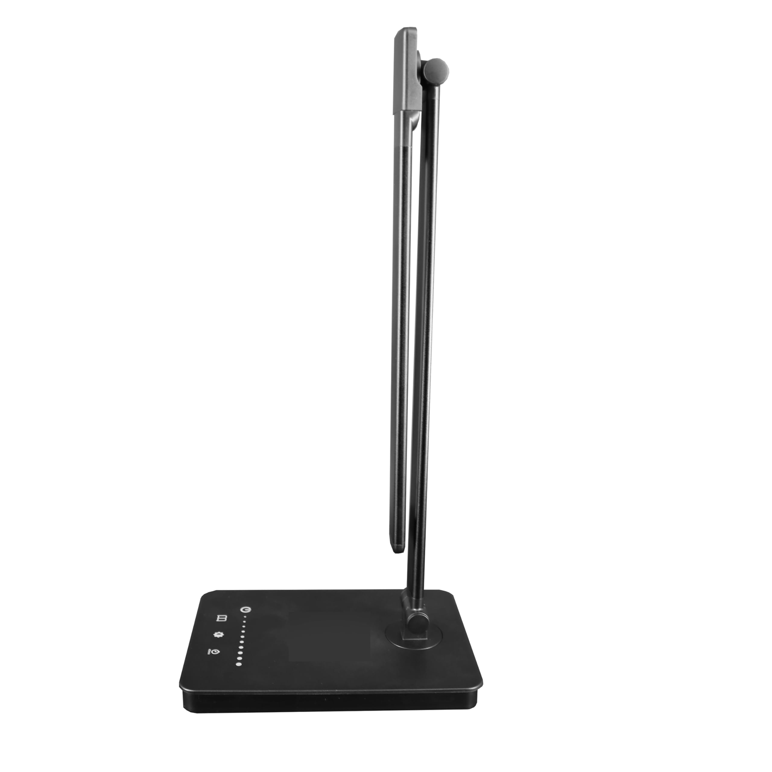 Unilux Novy LED Schreibtisch-Leuchte, Lampe dimmbar in Farbintensität und 5 Farbtemperaturen, 180° drehbarer Kopf, ideal für unterwegs, inkl. 2 USB-Anschlüssen, schwarz