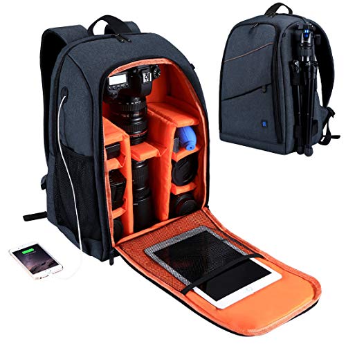 PULUZ Camera Rugzak Waterdichte Shockproof Camera Tas met regenhoes voor DSLR SLR Camera's Lenzen 15.6 inch Laptop Tablet Fotografie Accessoires (Grijs)