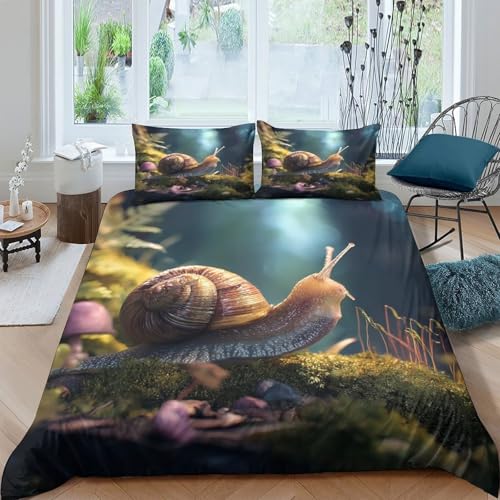 Housse de couette escargot 3D microfibre pour une nuit douce nature - 4