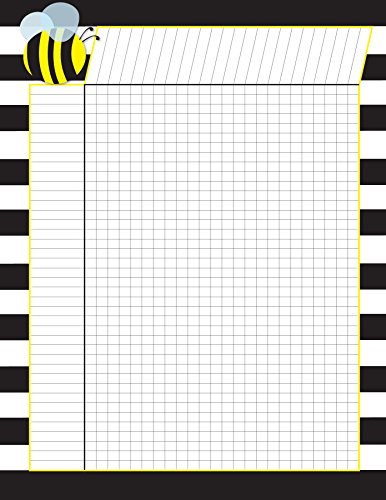 Barker Creek Incentive Chart, Bumblebee and Wide Stripes, Track Progress, Assignments, Goals, and More! School, Library, Office, Home Learning Décor, 17