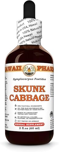 HawaiiPharm Extracto líquido de repollo Skunk, tintura de polvo de raíz de col Skunk (Symplocarpus Foetidus), suplemento herbario, fabricado en EE. disponible en Yaxa Guatemala
