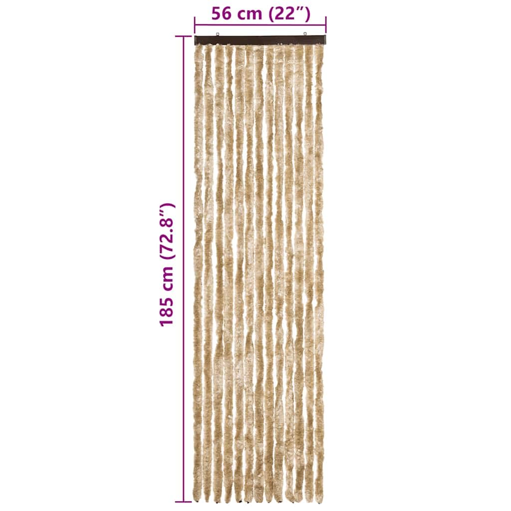 Moustiquaire en chenille - 56 x 185 cm - Pour camping-car - Beige