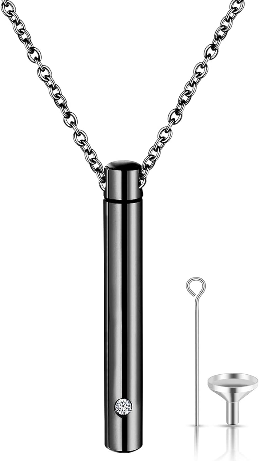 YOUFENG Urn Necklaces for Ashes Urns for Human Ashes Memorial Cremation Urn Locket Stainless Steel Keepsake Ashes Jewelry