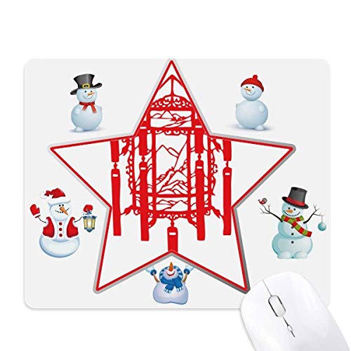 Tapis de souris étoile et bonhomme de neige cadeau Noël