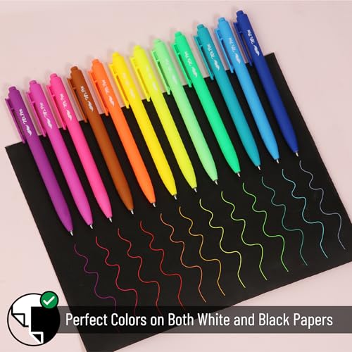 Image of Mr. Pen- Retractable Gel Pens, 12 Pack, Bright Color Ink, Fine Point 0.7mm | Fast Dry, Smooth Writing, Cute Pens for Drawing, Writing Planner and School Supplies