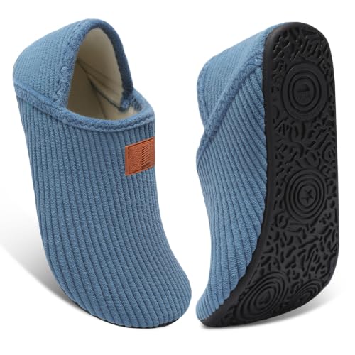 Image of Fires Womens Mens Slippers with Rubber Sole Soft-Lightweight House Slipper Socks Around House Shoes Non Slip Indoor /Outdoor