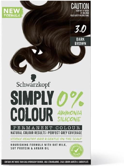 - Simply Colour Permanent Hair Colour Gentle On Scalp, Upto 100% Grey Coverage, Dermatologist Tested Long-Lasting Nourishing Formula With Argan Oil, PPD & PTD Free 3.00 Dark Brown 142.5ml