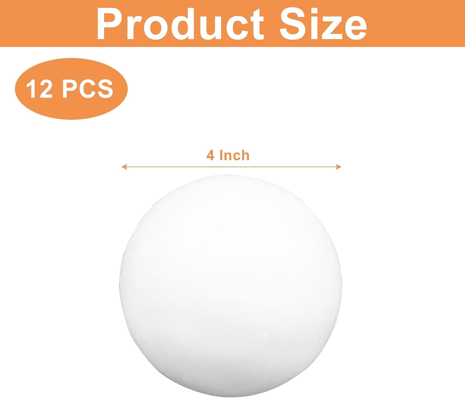 Zorfeter 4 Inch White Foam Balls, 12 PCS