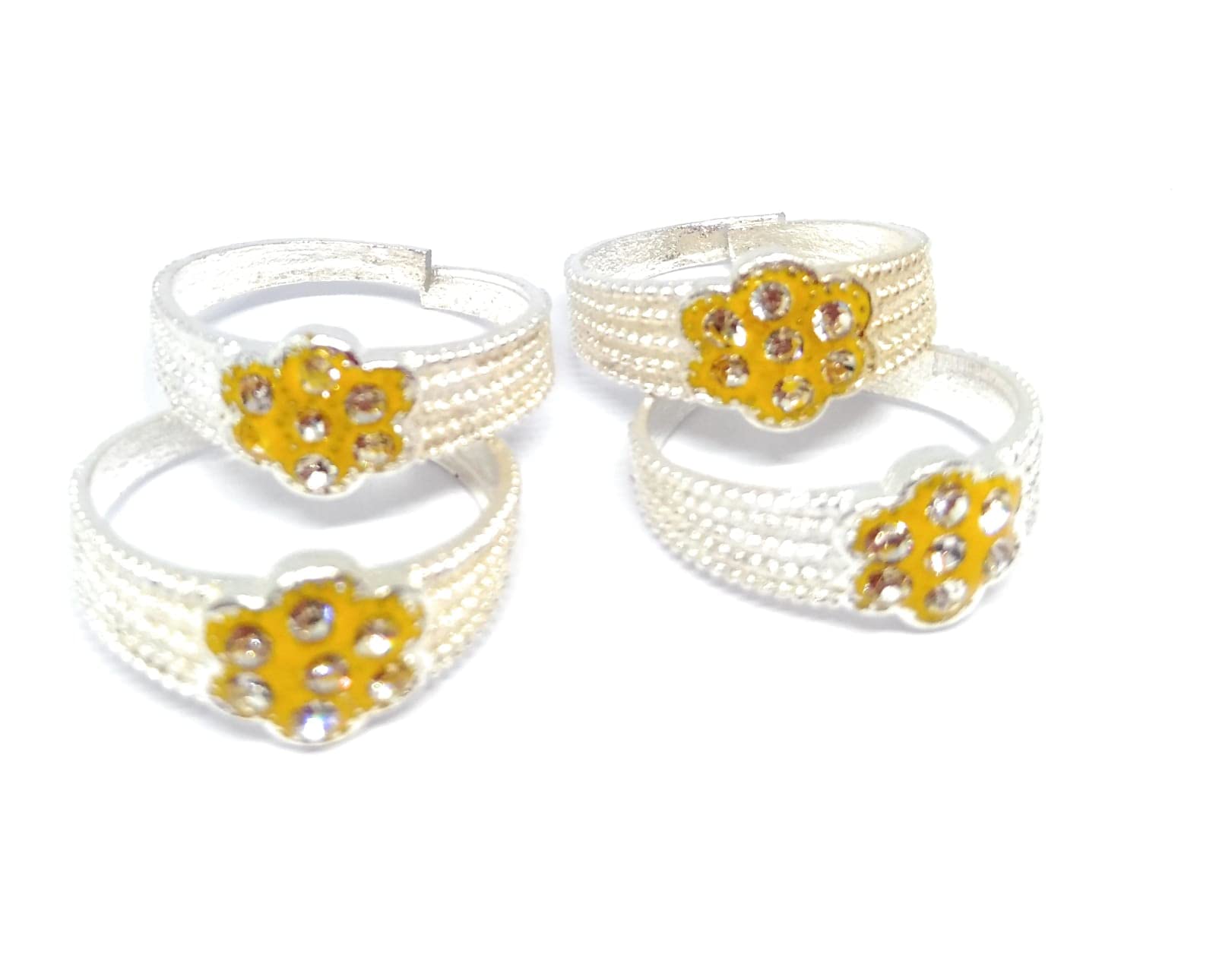 Meenakari Toe Rings for Women Stylish Oxidized Bands for Girls –Bichiya chutki Toe Ring Plain Self Designs-set of 2 (KCTO-3)-image-46