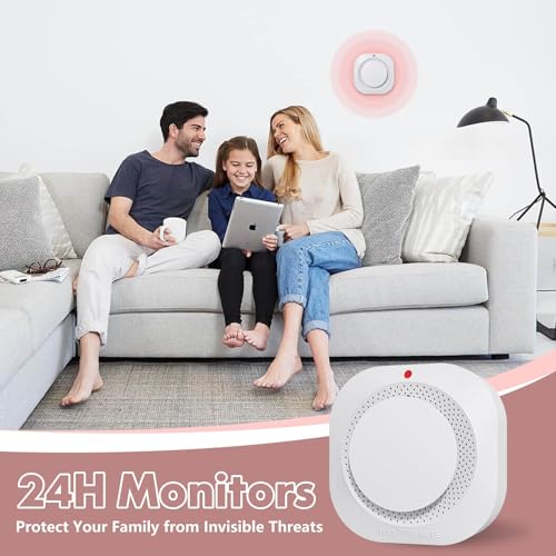 Smoke Detector, Battery Operated Smoke Alarm with Photoelectric Technology, Fire Alarms Smoke Detectors with LED Indicator and Test Button(4 Pack)