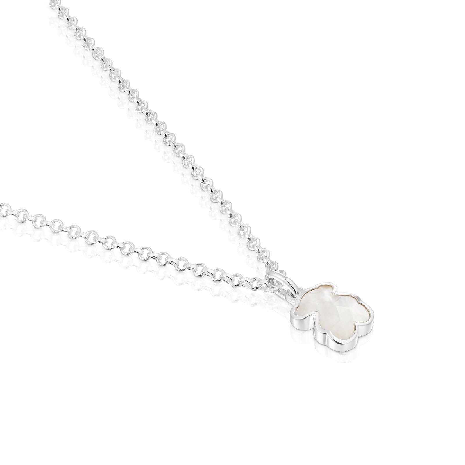 TOUS Collar corto de plata y motivo oso en nácar, Para Mujer, Colección Icon Color