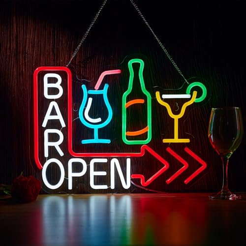 Bar Open Neon Sign for Wall Dcor Dimmable USB Open Beer Bar LED Light for Pub Business Decor