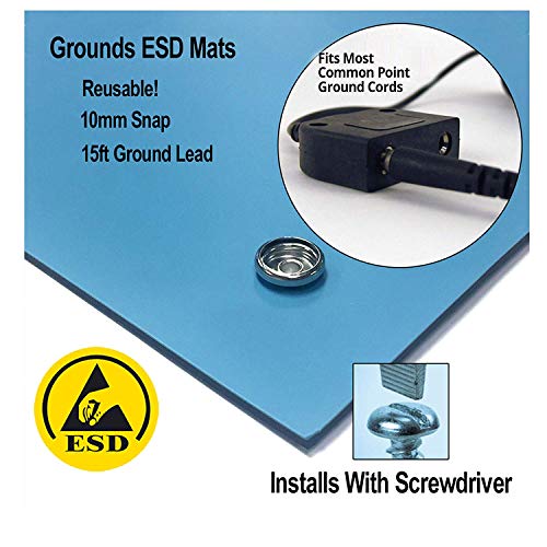 Image of Universal Snap Kit for ESD Table, ESD Floor Mats - 10mm Snaps - Easy to Install - Fits All Sizes - Pack of 20