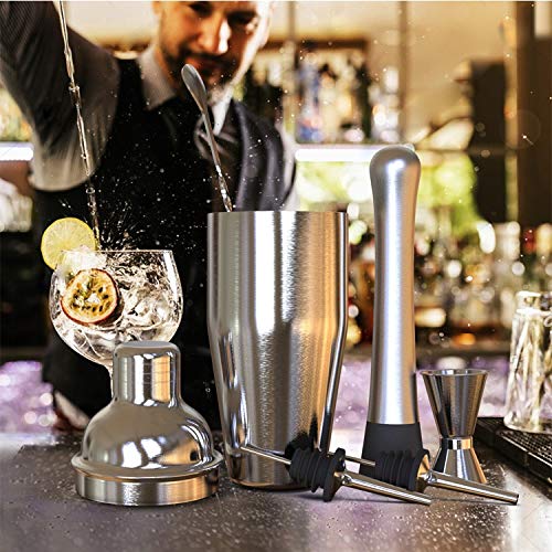 Kit bartender con 14 piezas coctelera acero inoxidable miniatura 2