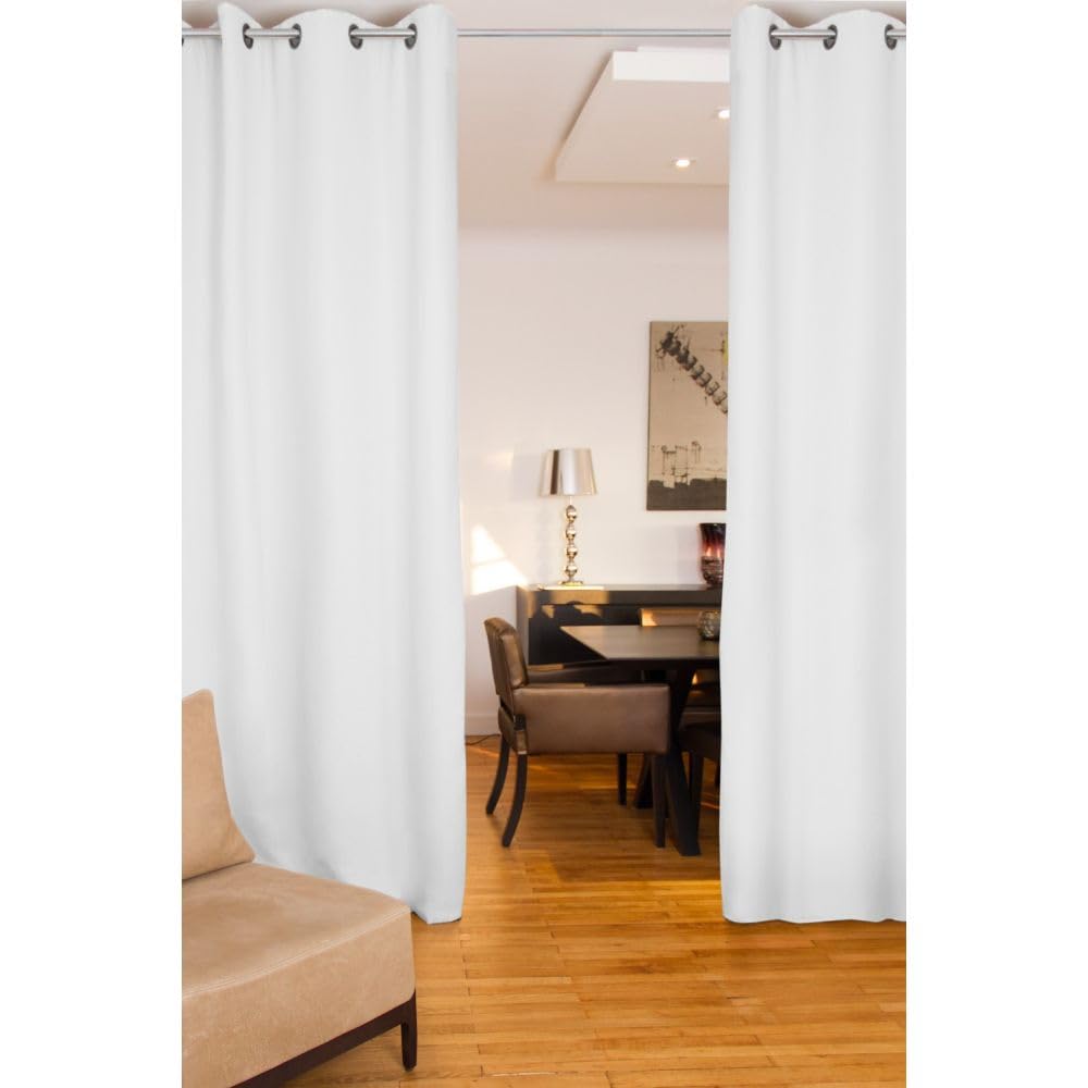 Moondream 3in1 Raumteilervorhang mit Lärmschutz zur Isolierung gegen Lärm, Licht & Kälte, Patentierte Technologie, Weiß, 145 x 250 (BxH) cm, Ösen (1 Vorhangschal)