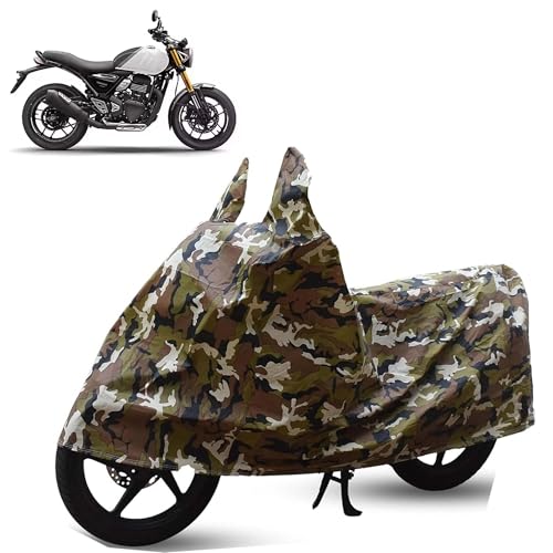 Image of Sulfar Bike Cover for Triumph Speed 400 (400cc, Current) (Modern Classic) | Waterproof, Dustproof & UV Protected | All Weather Two Wheeler Cover (Army Green) New 2026 Variants