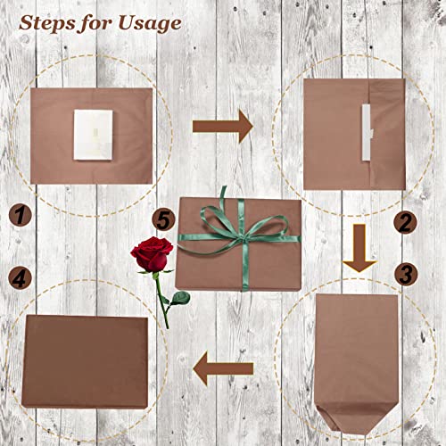 Image of 100 Sheets Brown Tissue Paper Artdly 14 x 20 Inches Brown Wrapping Paper Bulk for Weddings Birthday DIY Project Christmas