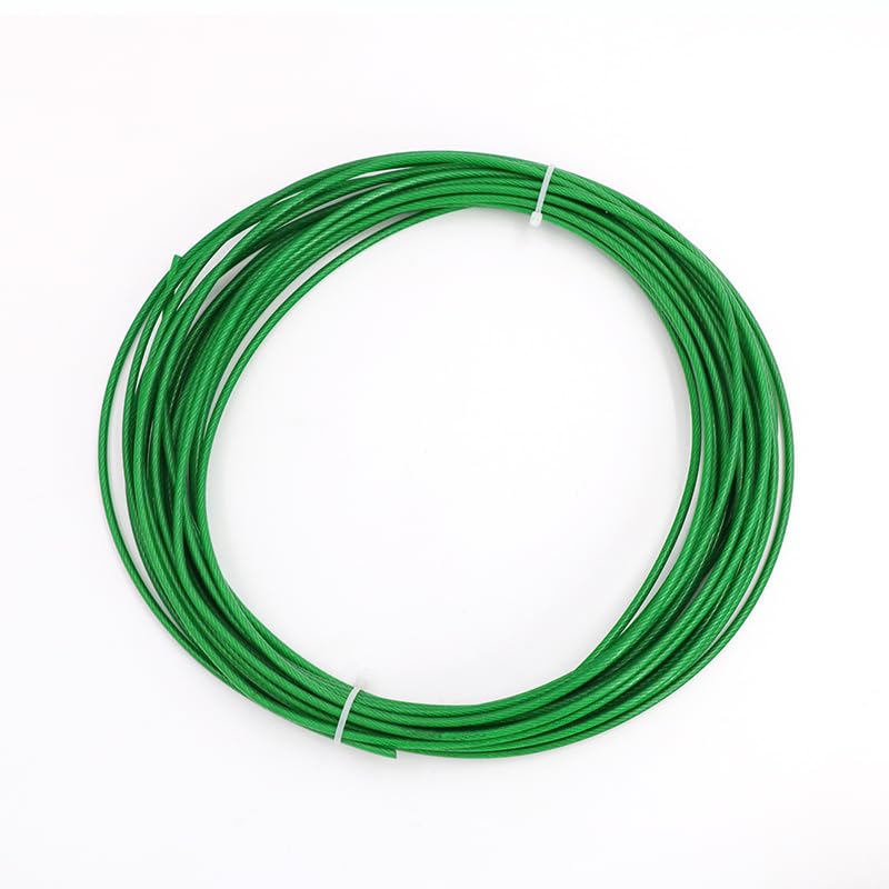 Cable Acero Cable de cuerda alambre acero inoxidable 304 recubierto plástico, verde, rojo, negro, 50/100M, diámetro 1MM-6MM después del recubrimiento(Green,100M,4mm after coating)