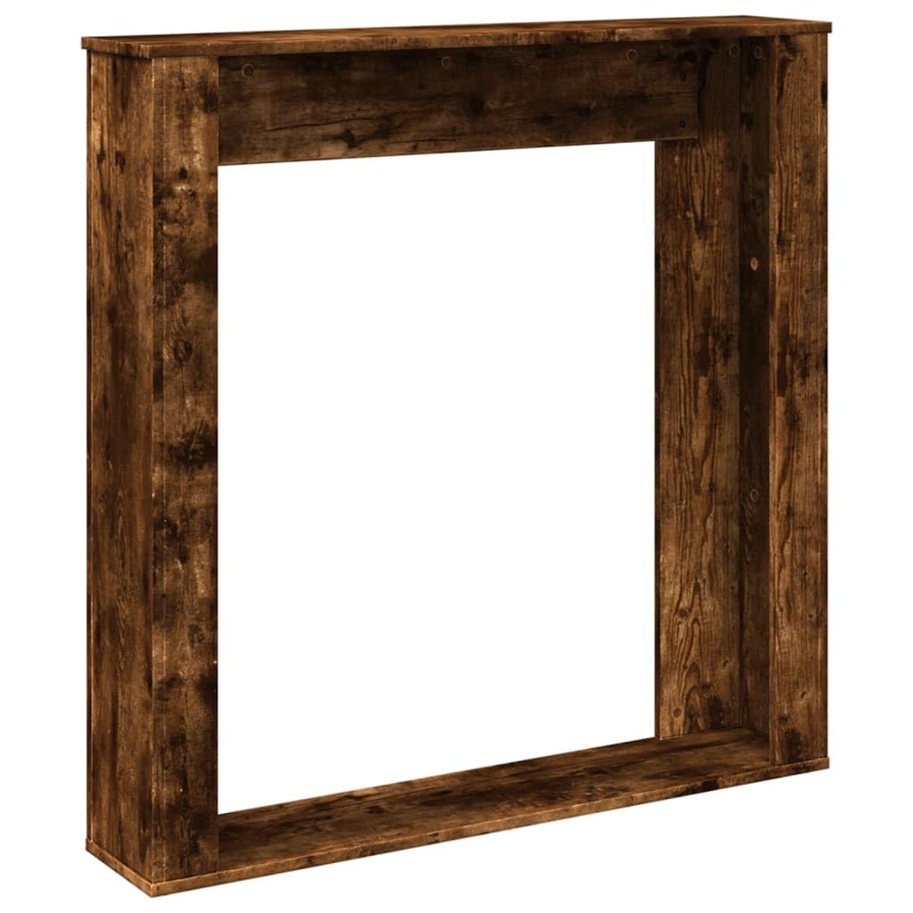 Kaminumrandung Räuchereiche Holzwerkstoff 100x20x100 cm Kaminsims mit Ablagefläche für Elektrokamine Kaminzubehör und Ofenzubehör zur sicheren Aufbewahrung und Dekoration im Wohnzimmer