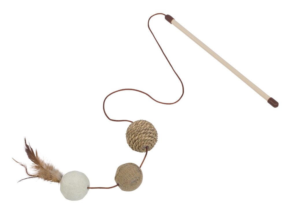 Nobby Rod With Sisal Balls/Feathers