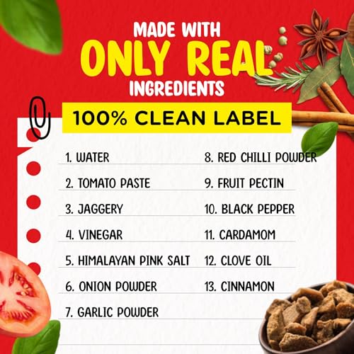 Image of REPEAT GUD Healthy Tomato Ketchup For Kids | No Refined Sugar, Made With Jaggery | 100% Natural Ingredients | No Chemical | No Preservatives | No MSG | No GMO | No Cornstarch | 100 % Vegetarian | 225 gm