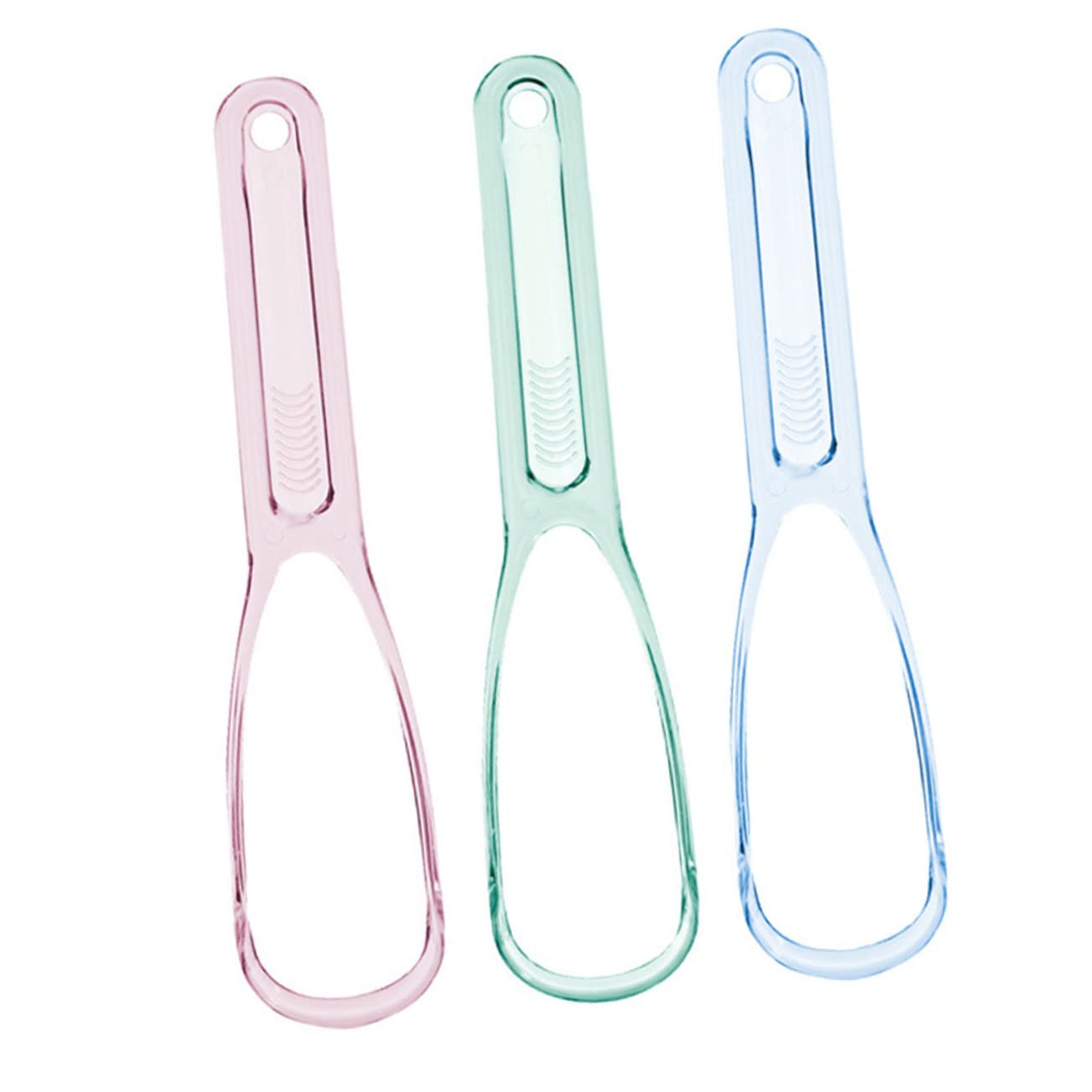 BIUDECO 3Pcs Tongue Scraper Brush for Bad Breath Relief Ergonomic Arc Design Food Grade Materials Comfortable Grip Oral Care Tools