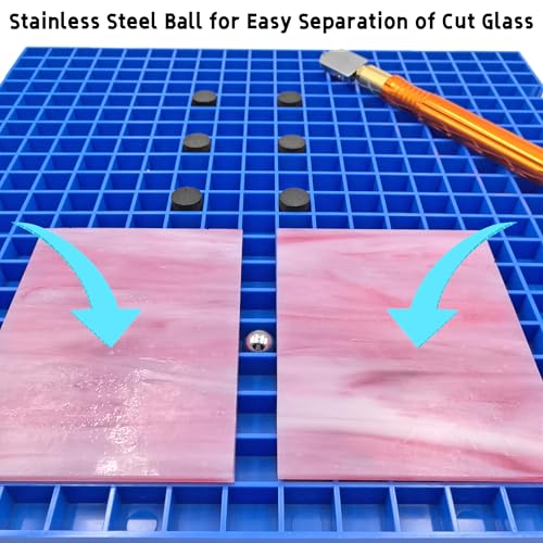 stained glass cutting mat solid bottom plastic grid blue 1 pack