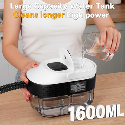 Image of 2500W Portable Handheld Steam Cleaner, 54oz Large Water Tank, 3-Level Adjustable Handle, 15s Fast Heating Steam Steamer with 20 Pcs Accessories, Plug-and-Play Design for Home Kitchen Car Cleaning