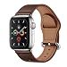 Produktbild Arktis Armband [echtes Leder] kompatibel mit Apple Watch (SE, Series 6, Series 5, Series 4-40 mm) (Series 3, Series 2, Series 1-38 mm) Lederband mit Edelstahlschließe und Adapter - Dunkelbraun