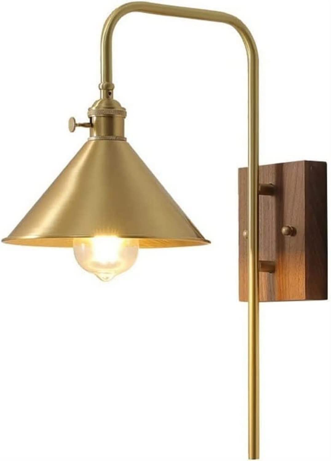 VDOQTLJT Wall Sconces Light Brushed Finish Sconce Retro Brass Wooden Indoor s E27 1-Light Dining Room Hallway Deco Luminaireoom udy Reading ng Fixture Decor Lamp Li