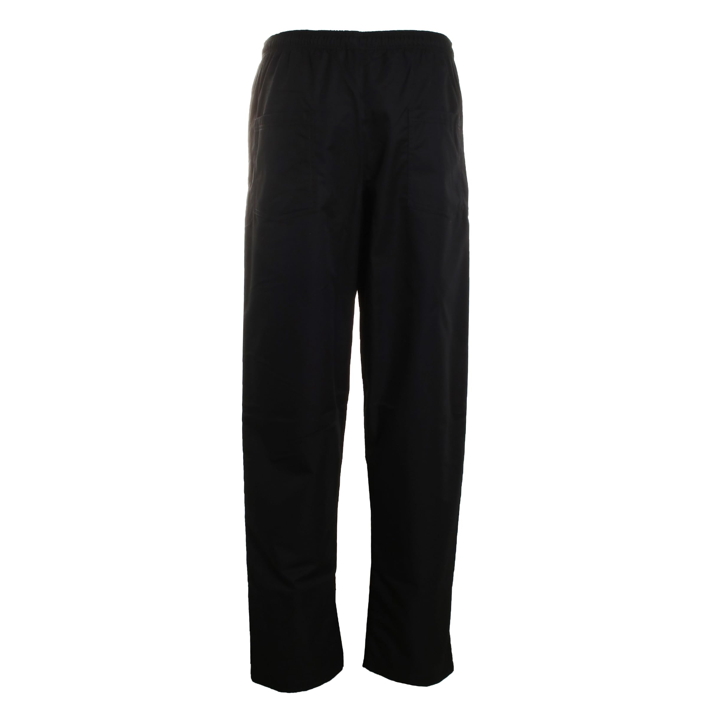 Chef Revival Baggy, Drawstring, Elastic Waist Band Chef Pants w/Pockets, Large Black