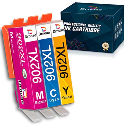 Drnoae 902 Compatible Replacement for HP 902 XL 902XL Ink Cartridges, Work with HP OfficeJet Pro 6968 6978 6962 6958 6960 6954 6956 6970 6975 Printers -Total 3 Pack (Cyan, Magenta, Yellow)