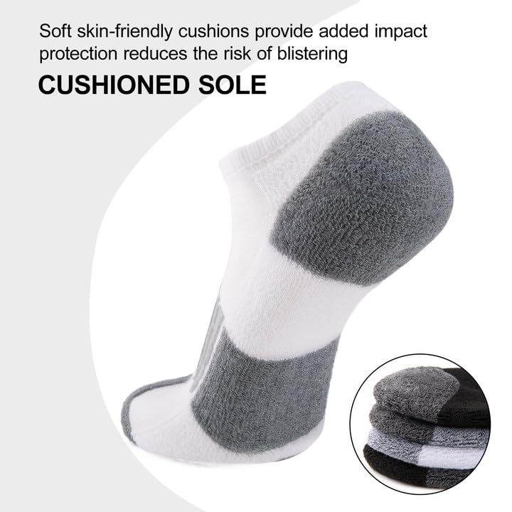 eallco 10 Pairs Ankle Socks Men Running Low Cut Socks Comfort Breathable Cushioned Casual3