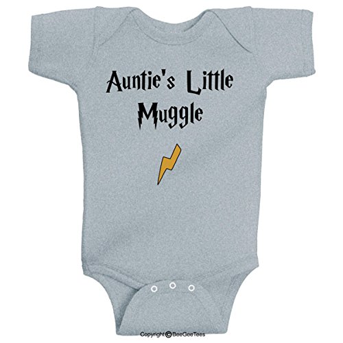 Image of BeeGeeTees Auntie's Little Mug Funny Baby Romper Infant Wizard One Piece