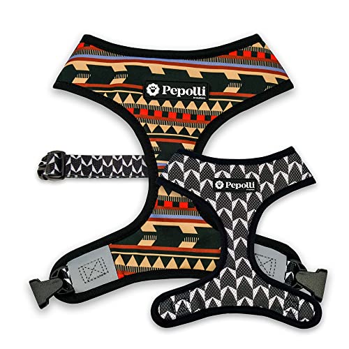 Pepolli Hundegeschirr verstellbar | Geschirr für Franz. Bulldogge, Frenchie, Frenchbulldog, Mops (M (Hals 37–40 cm, Brust 51–71 cm)