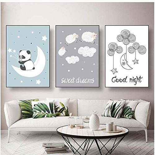 Impression toile animaux mignons pour décorer un mur blanc vide