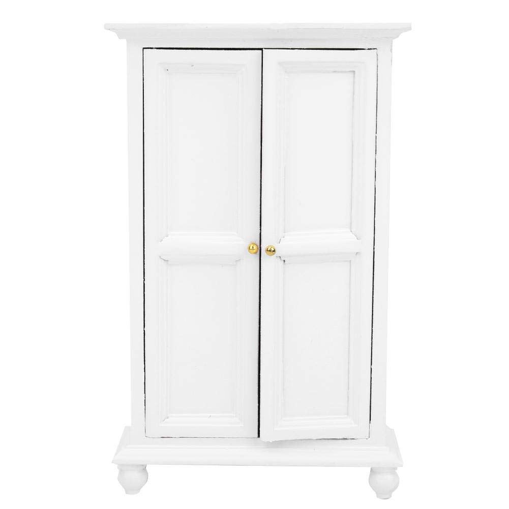 1:12 Miniature Armoire en Bois pour Maison de Poupées Fashionistas Dressing Accessoire pour Marionnette Jouet Educatif pour Enfa