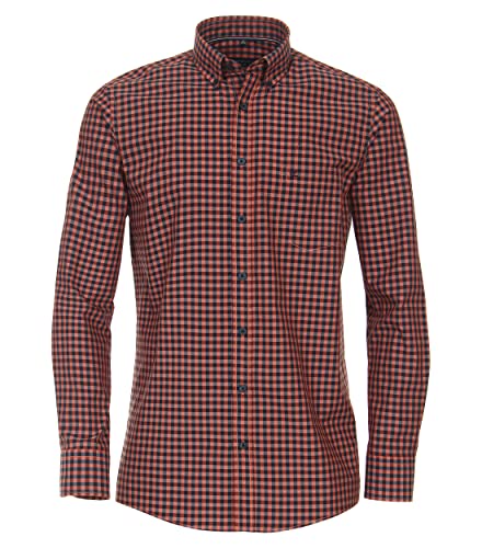 CASAMODA Freizeithemd kariert Comfort Fit Orange XXL