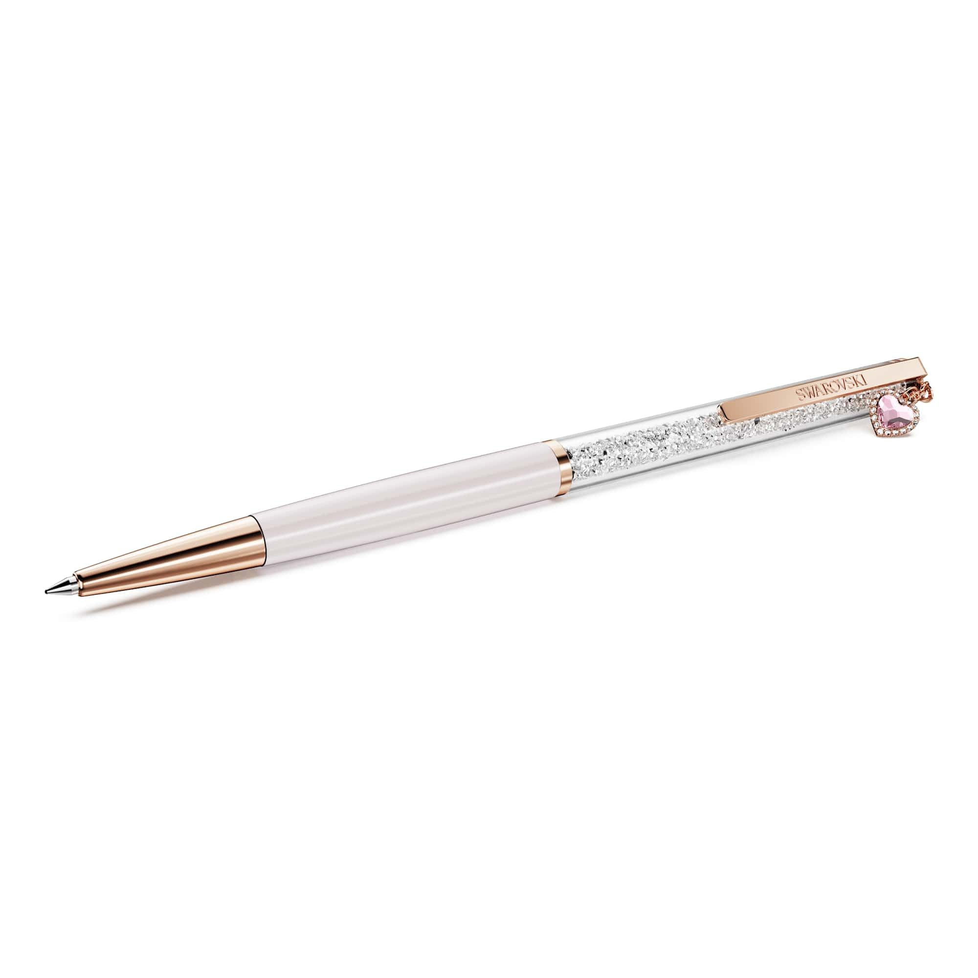 Swarovski Crystalline ballpoint pen Heart Pink Pink lacquered Rose gold-tone plated