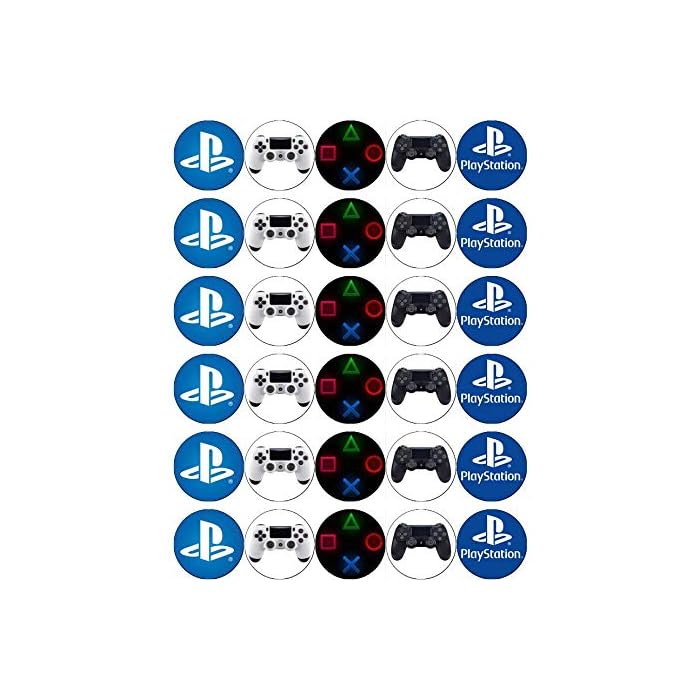 Buy 30 Playstation PS4 Logo Controller Buttons Cupcake Toppers Edible ...
